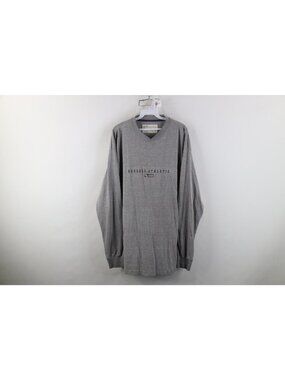 Vintage 90s Russell Athletic Mens Large Spell Out Baggy Long Sleeve T-Shirt Gray